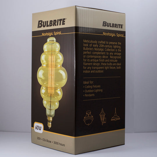 Bulbrite 60W Bee Hive Shaped Grand Nostalgic Thread E26 120V