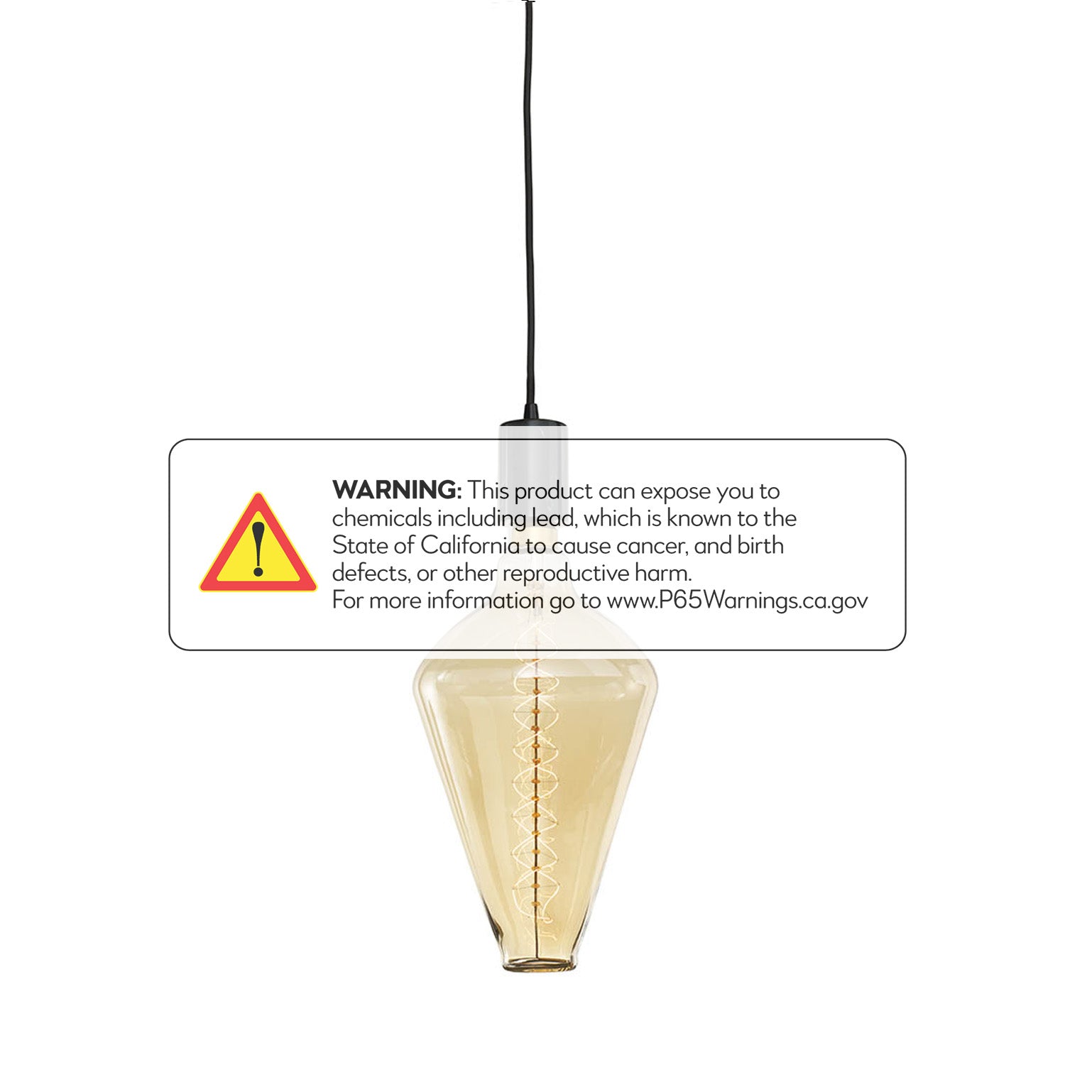 Bulbrite 60W Diamond Shaped Grand Nostalgic Spiral E26 120V with Natural Marble Black Pendant