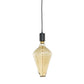 Bulbrite 60W Diamond Shaped Grand Nostalgic Spiral E26 120V with Natural Marble Black Pendant