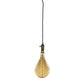 Bulbrite 60W Pear Shaped Grand Nostalgic Spiral E26 120V with Vintage Warm Gold Pendant