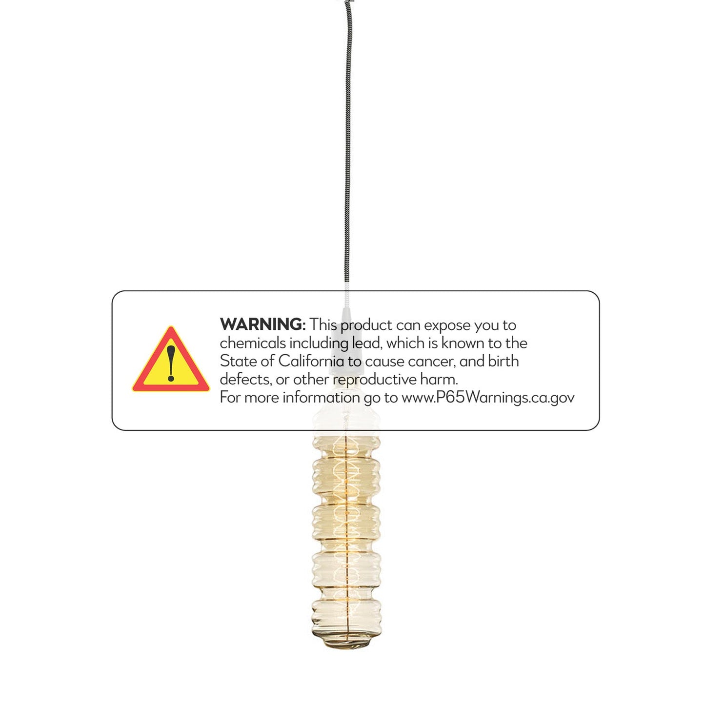 Bulbrite 60W Water Bottle Shaped Grand Nostalgic Spiral E26 120V with Contemporary Black Pendant