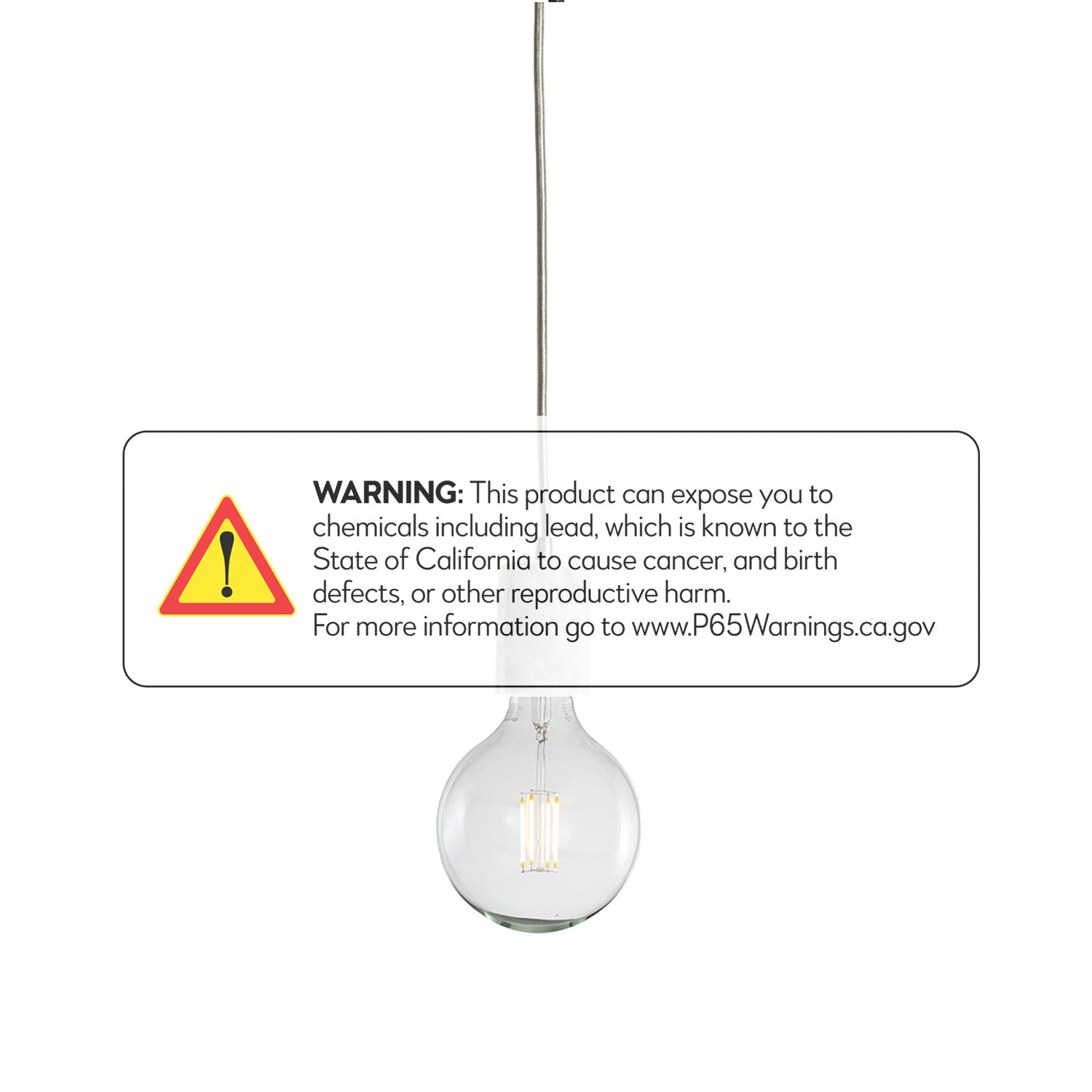 Bulbrite 8.5W LED G40 2700K Filament E26 Fully Compatible Dimming Natural Marble White Pendant