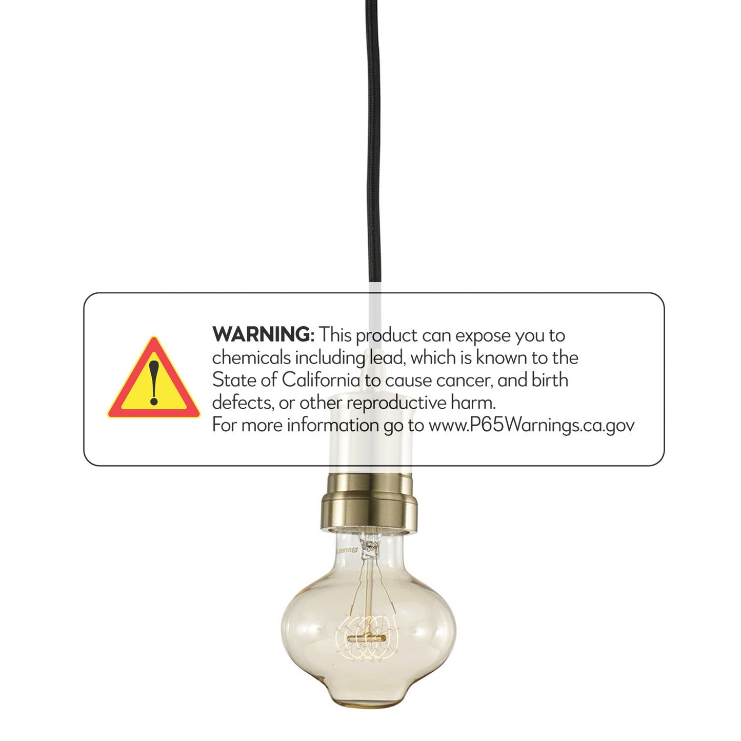 Bulbrite Contemporary Warm Gold Pendant with 40W BT27 Nostalgic Loop E26 130V