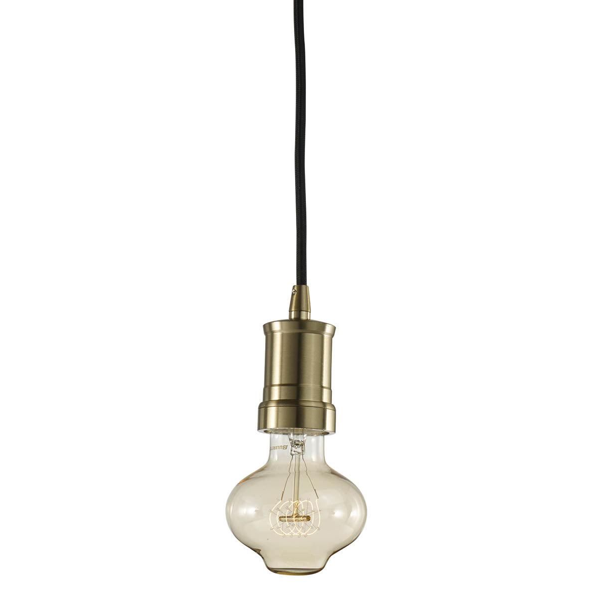 Bulbrite Contemporary Warm Gold Pendant with 40W BT27 Nostalgic Loop E26 130V
