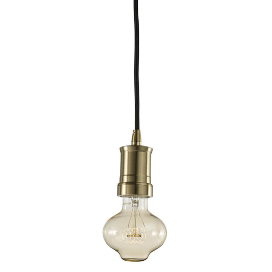 Bulbrite Contemporary Warm Gold Pendant with 40W BT27 Nostalgic Loop E26 130V