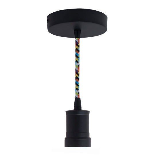 Bulbrite Direct Wire Contemporary Socket Black-Multi Cord Pendant