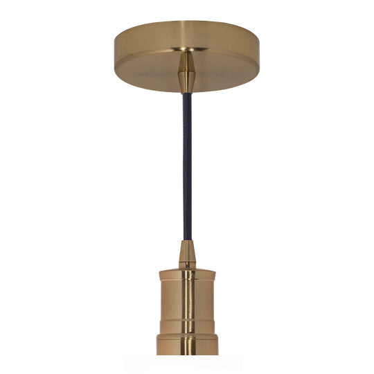 Bulbrite Direct Wire Contemporary Socket Warm Gold-Black Cord Pendant