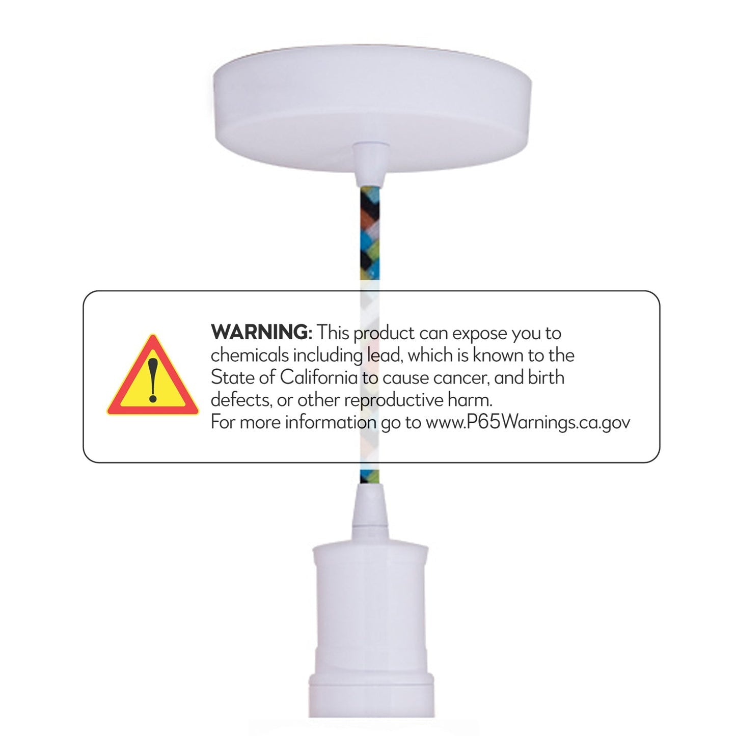 Bulbrite Direct Wire Contemporary Socket White-Multi Cord Pendant
