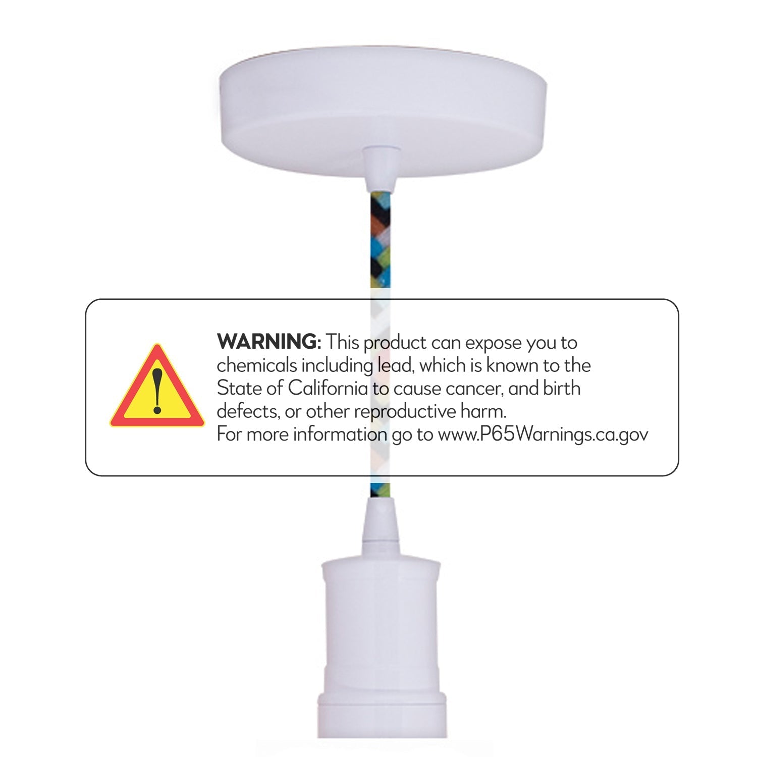 Bulbrite Direct Wire Contemporary Socket White-Multi Cord Pendant