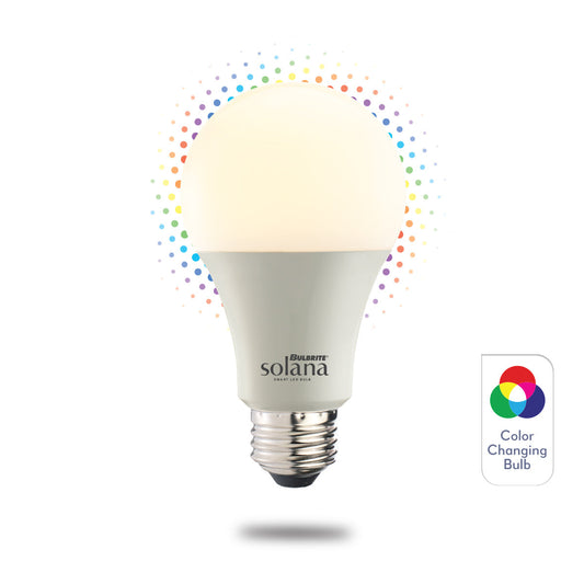 Bulbrite Smart LED WIFI Bulb 9W A19 90CRI White Light Plus Multi-Color 60W Equivalent 1PK