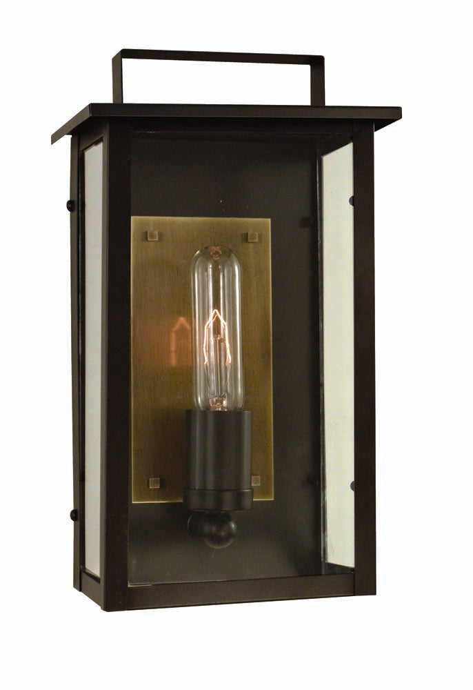 Arroyo Craftsman Charleston 10" Antique Brass High Wall Mount With Aerolite Glass