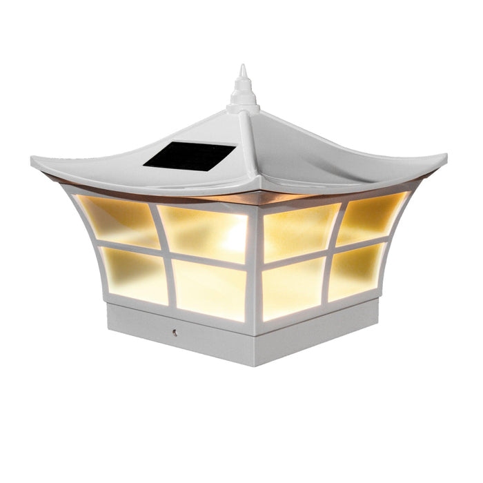 Classy Caps Ambience 5" x 5" White PVC Solar Post Cap