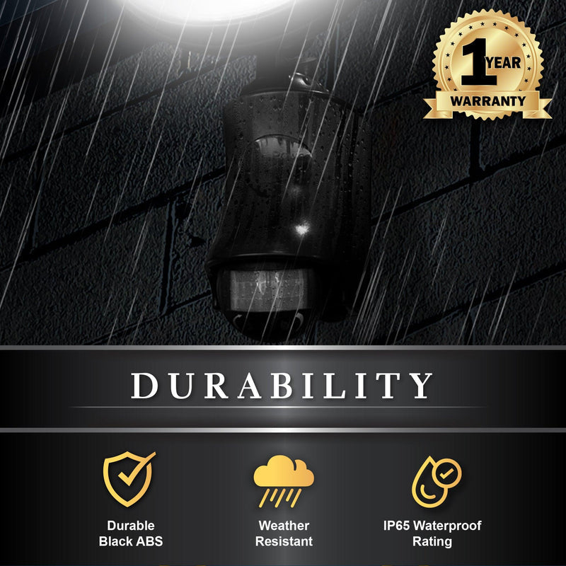 Classy Caps Black ABS Solar Motion Sensor Security Light
