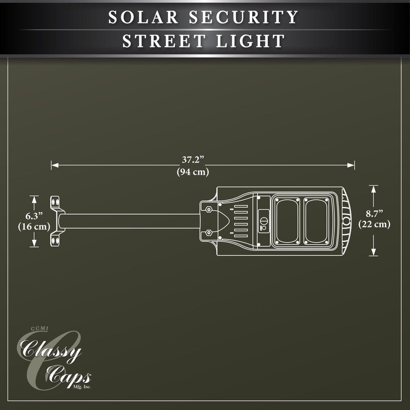 Classy Caps Black ABS Solar Security Street Light