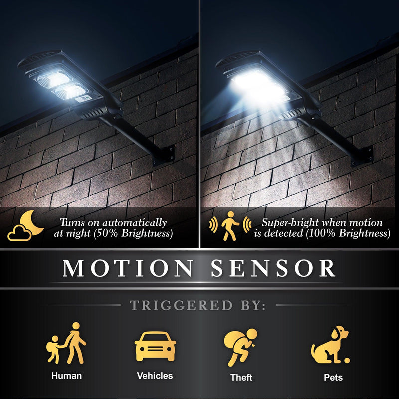 Classy Caps Black ABS Solar Security Street Light
