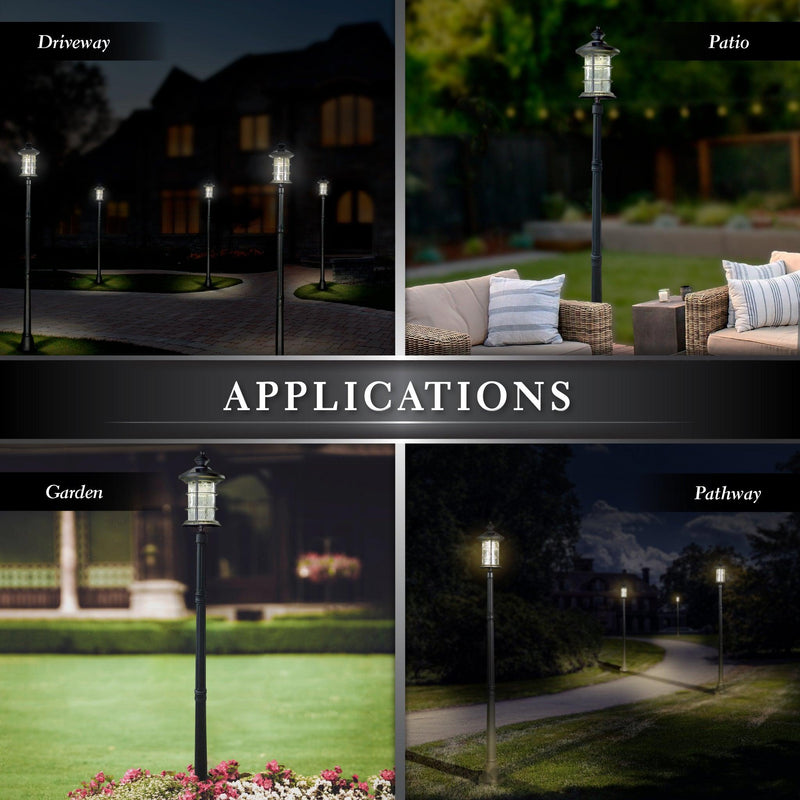 Classy Caps Black Aluminum Lamp Post Base