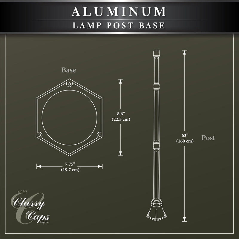 Classy Caps Black Aluminum Lamp Post Base