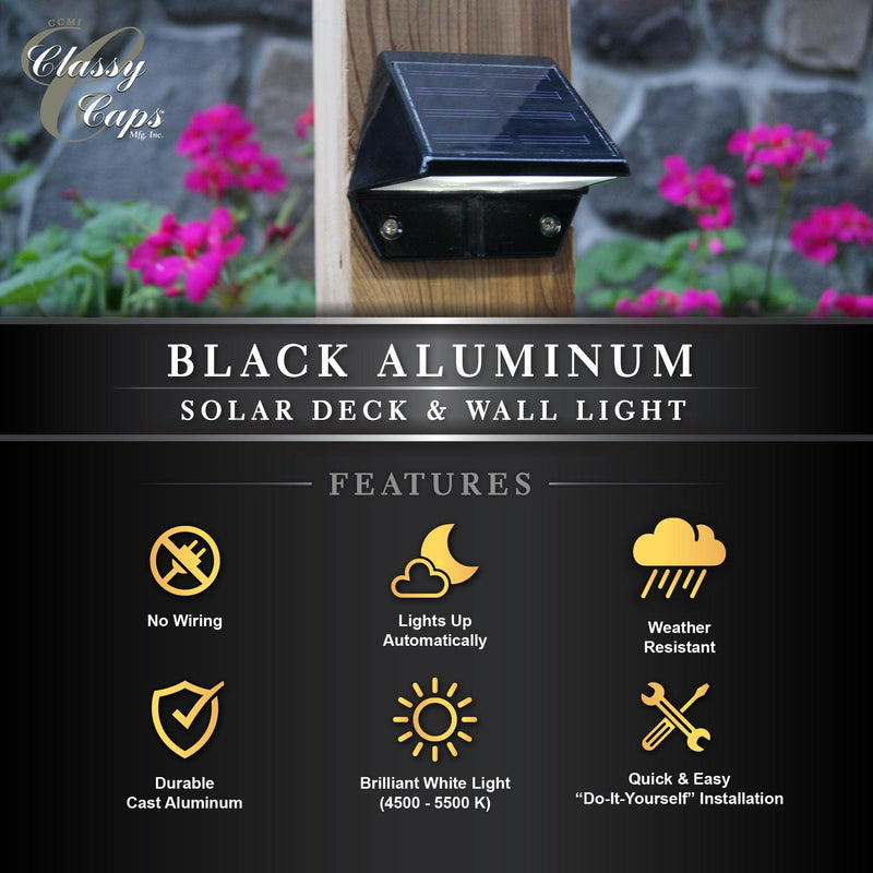 Classy Caps Black Aluminum Powder Coated Deck & Wall Light