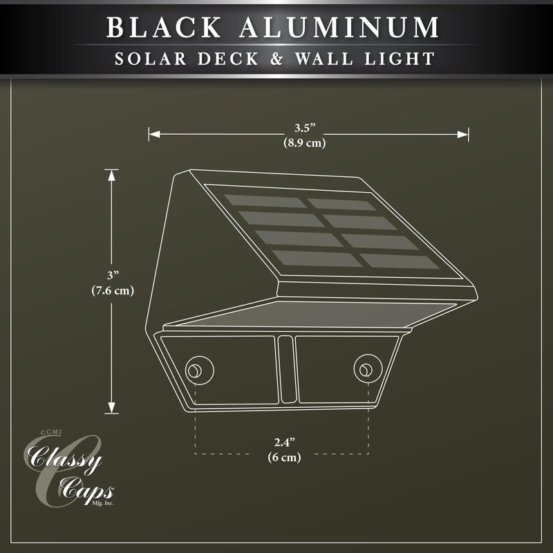 Classy Caps Black Aluminum Powder Coated Deck & Wall Light