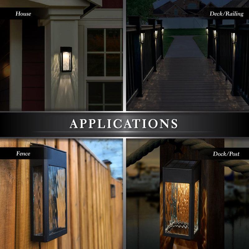 Classy Caps Black Aluminum Powder Coated Lancaster Deck & Wall Light - 2 Pack