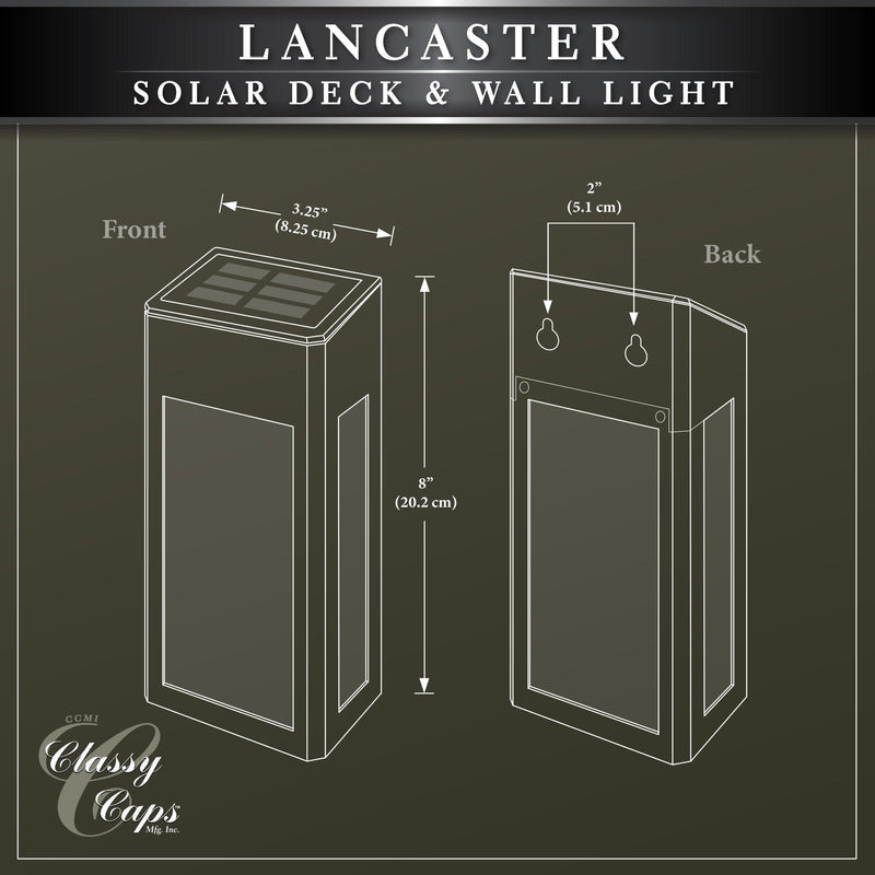 Classy Caps Black Aluminum Powder Coated Lancaster Deck & Wall Light - 2 Pack