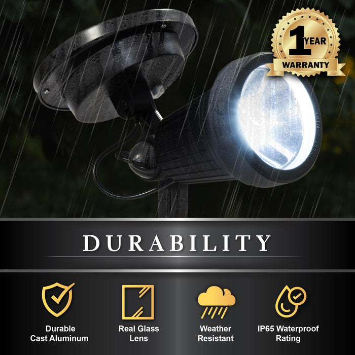 Classy Caps Black High Performance Solar Spotlight
