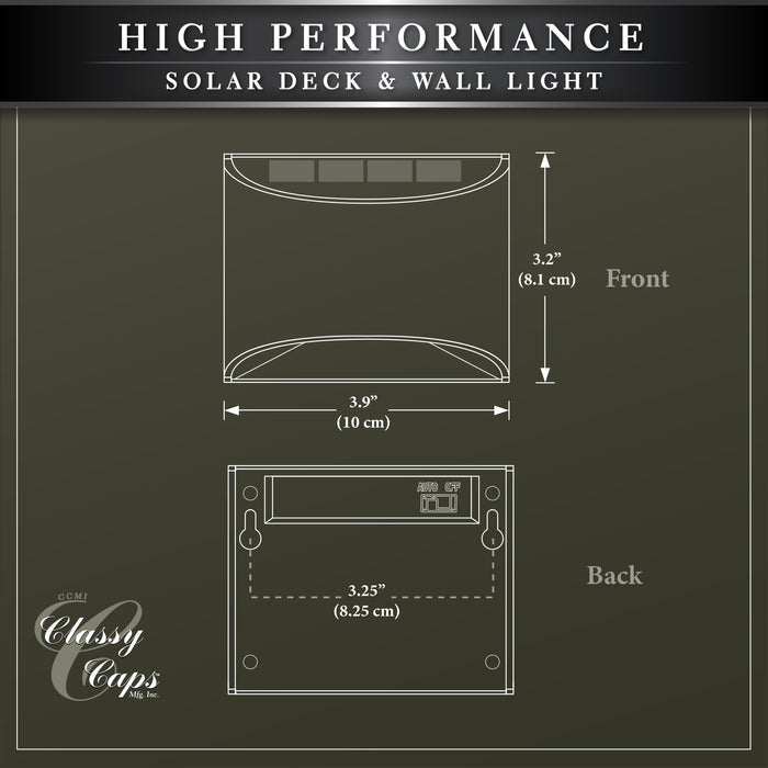 Classy Caps Black Powder Coated Stainless Steel Deck & Wall Light