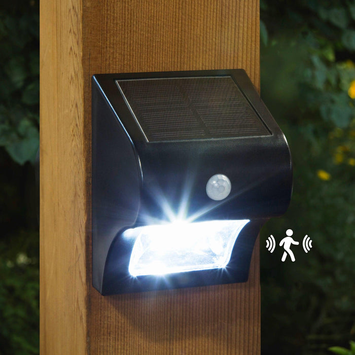 Classy Caps Black Solar Motion Sensor Deck and Wall Light