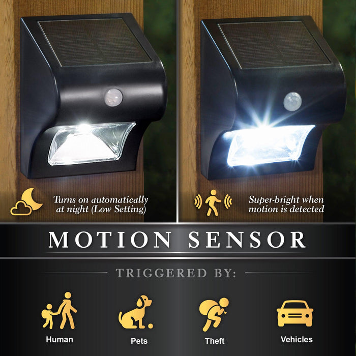 Classy Caps Black Solar Motion Sensor Deck and Wall Light