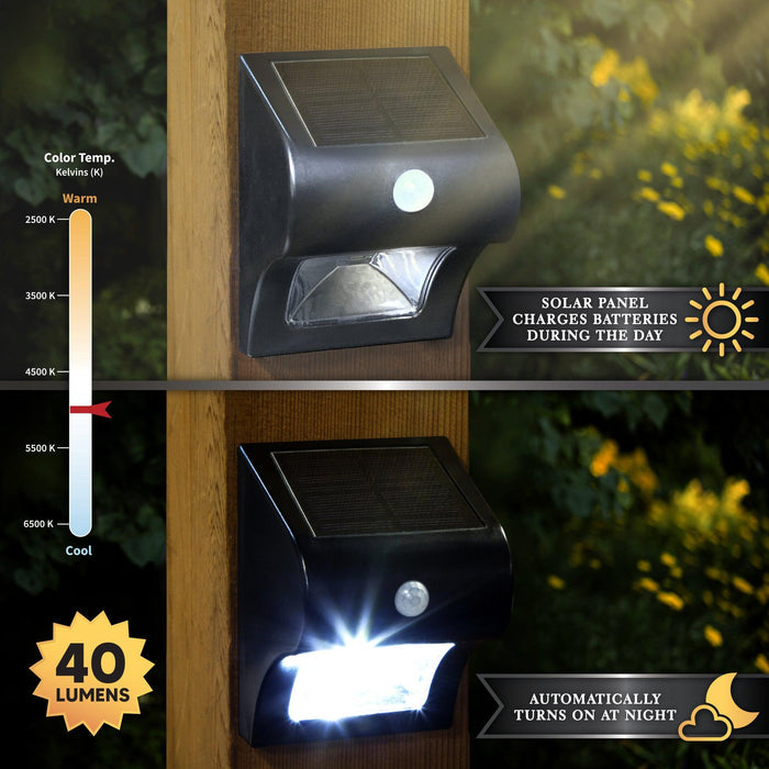 Classy Caps Black Solar Motion Sensor Deck and Wall Light