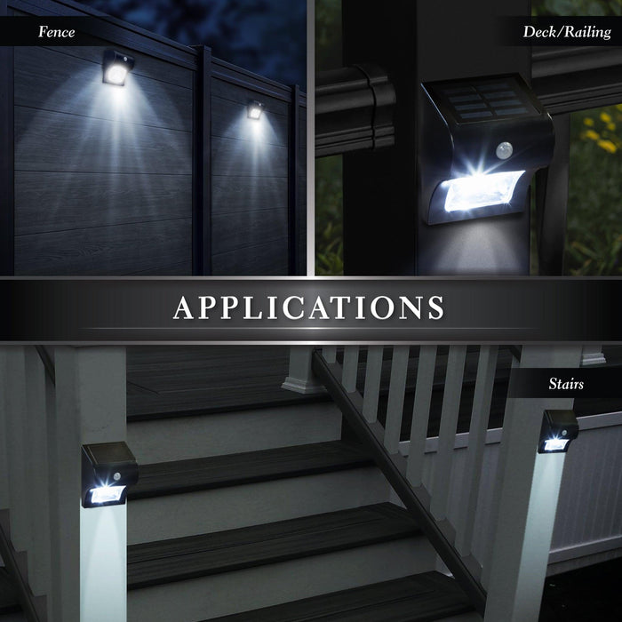 Classy Caps Black Solar Motion Sensor Deck and Wall Light