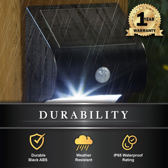 Classy Caps Black Solar Motion Sensor Deck and Wall Light