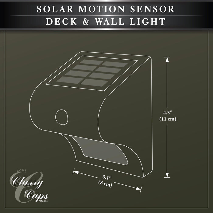 Classy Caps Black Solar Motion Sensor Deck and Wall Light