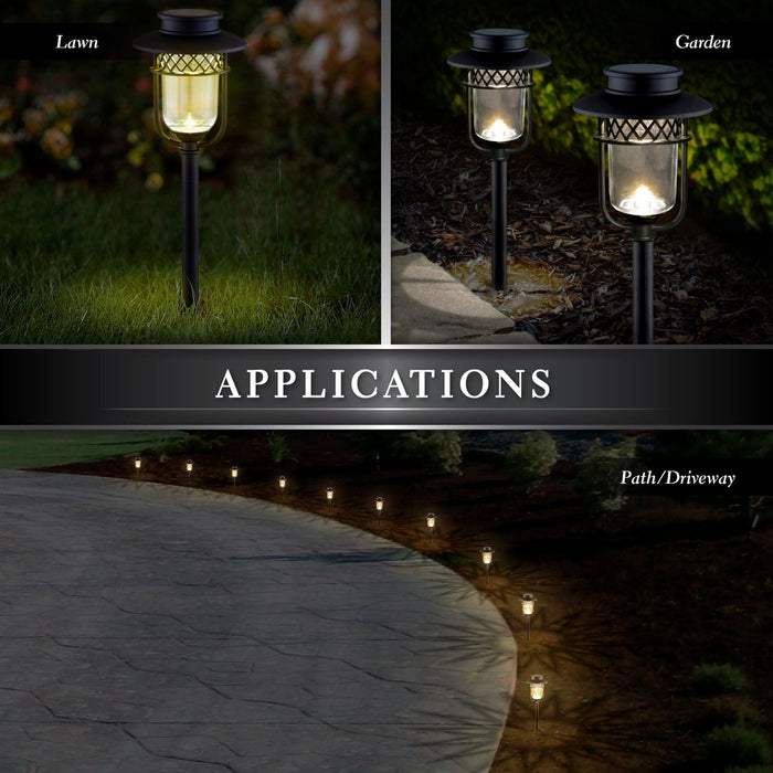 Classy Caps Black Stainless Steel Landscape, Path & Garden Light - 2 Pack