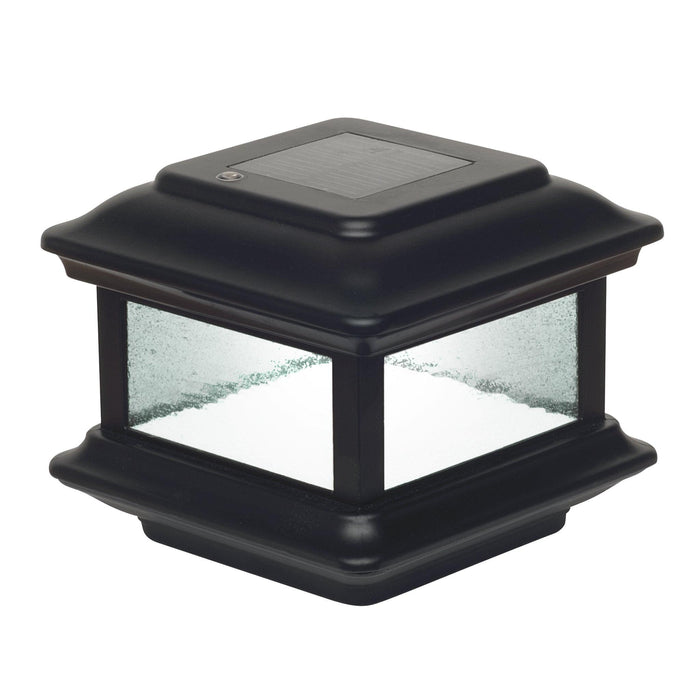 Classy Caps Colonial 4" x 4" Black Aluminum Solar Post Cap
