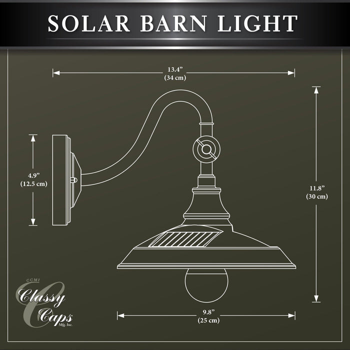 Classy Caps Dark Bronze Solar Barn Light