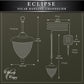 Classy Caps Eclipse Black Solar Hanging Chandelier