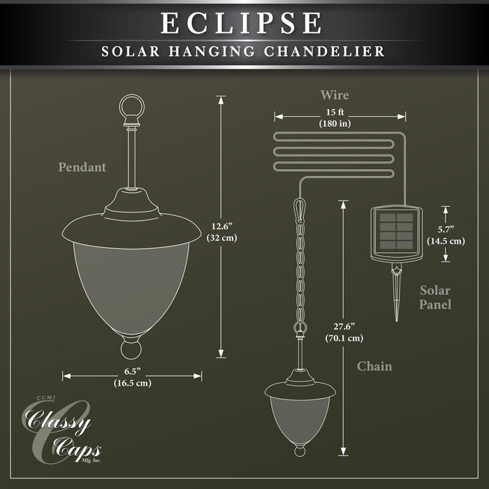 Classy Caps Eclipse Black Solar Hanging Chandelier