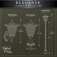 Classy Caps Elegante Black Aluminum Wall/Pier Mount Solar Lamp