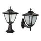 Classy Caps Elegante Black Aluminum Wall/Pier Mount Solar Lamp