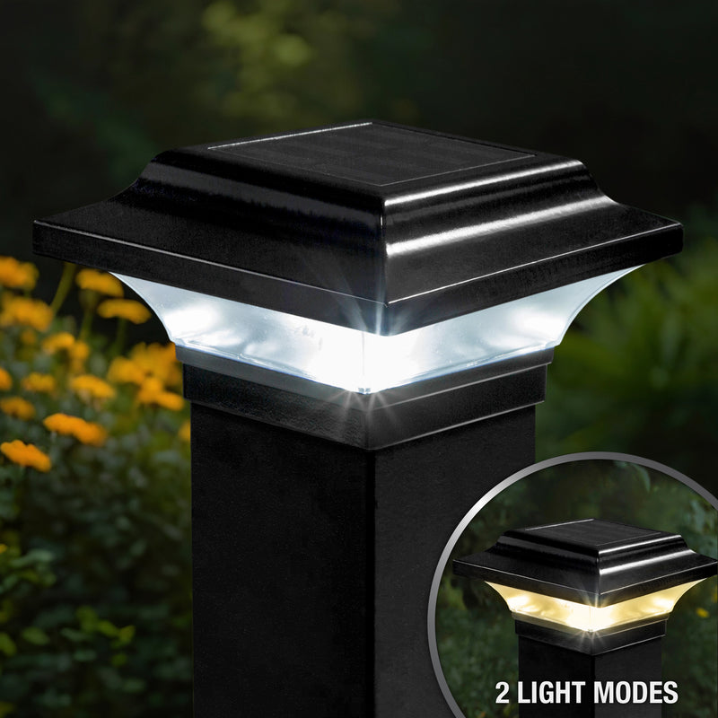 Classy Caps Imperial 3" x 3" Black Aluminum Powder Coated Solar Post Cap