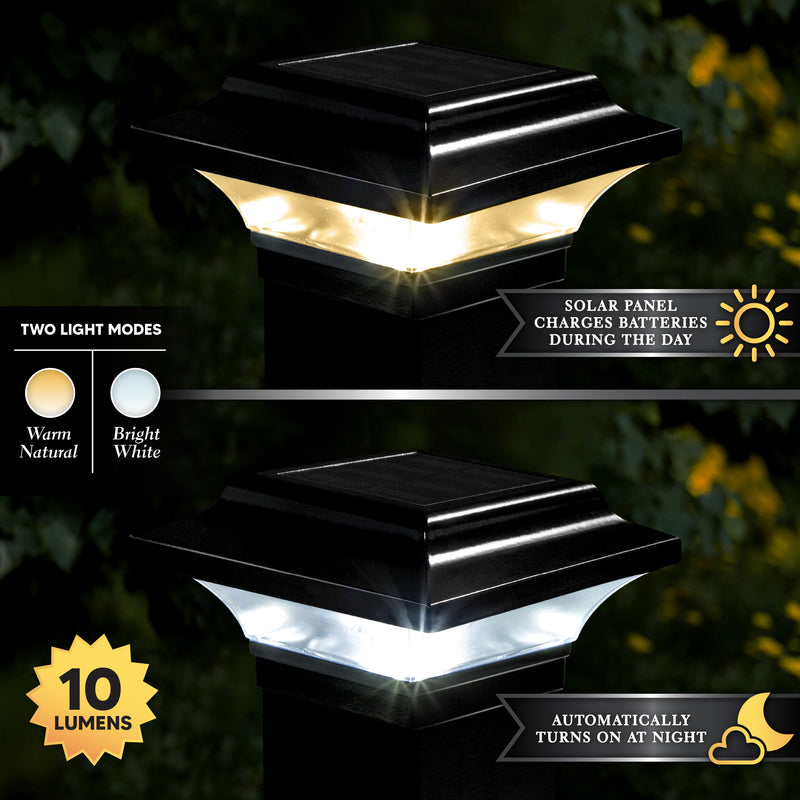 Classy Caps Imperial 3" x 3" Black Aluminum Powder Coated Solar Post Cap