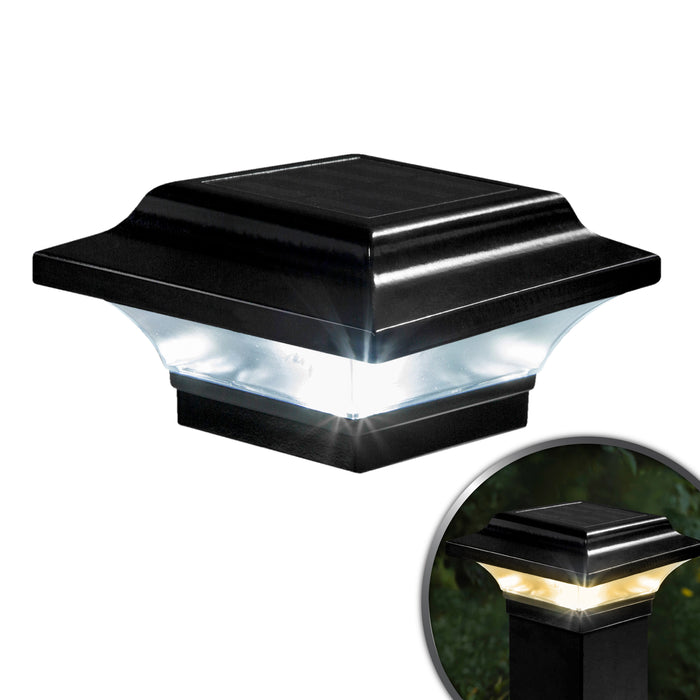 Classy Caps Imperial 3" x 3" Black Aluminum Powder Coated Solar Post Cap