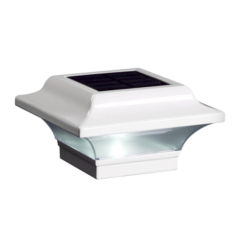 Classy Caps Imperial 3" x 3" White Aluminum Powder Coated Solar Post Cap