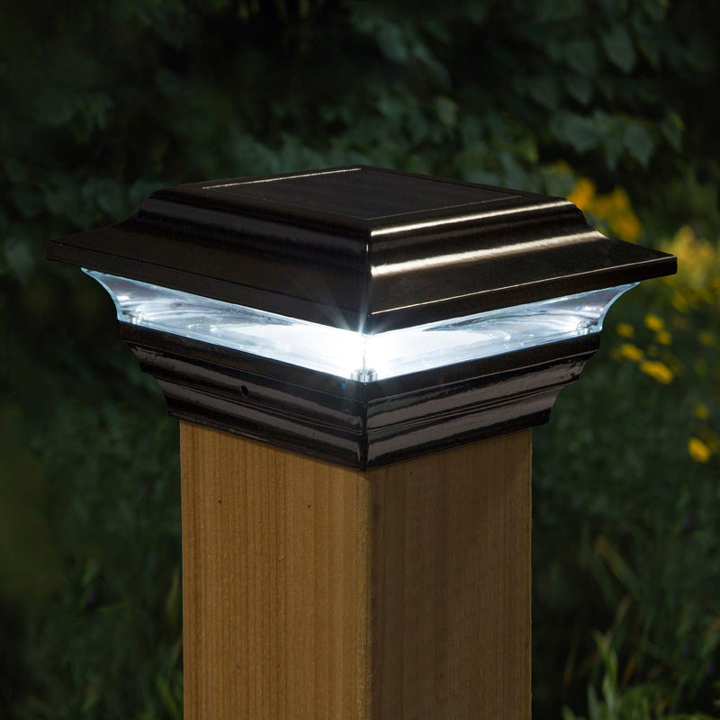 Classy Caps Imperial 4" x 4" Black Almuninum Powder Coated Solar Post Cap