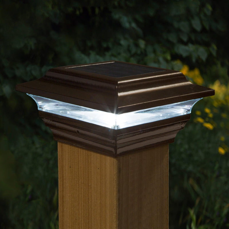 Classy Caps Imperial 4" x 4" Bronze Aluminum Powder Coated Solar Post Cap