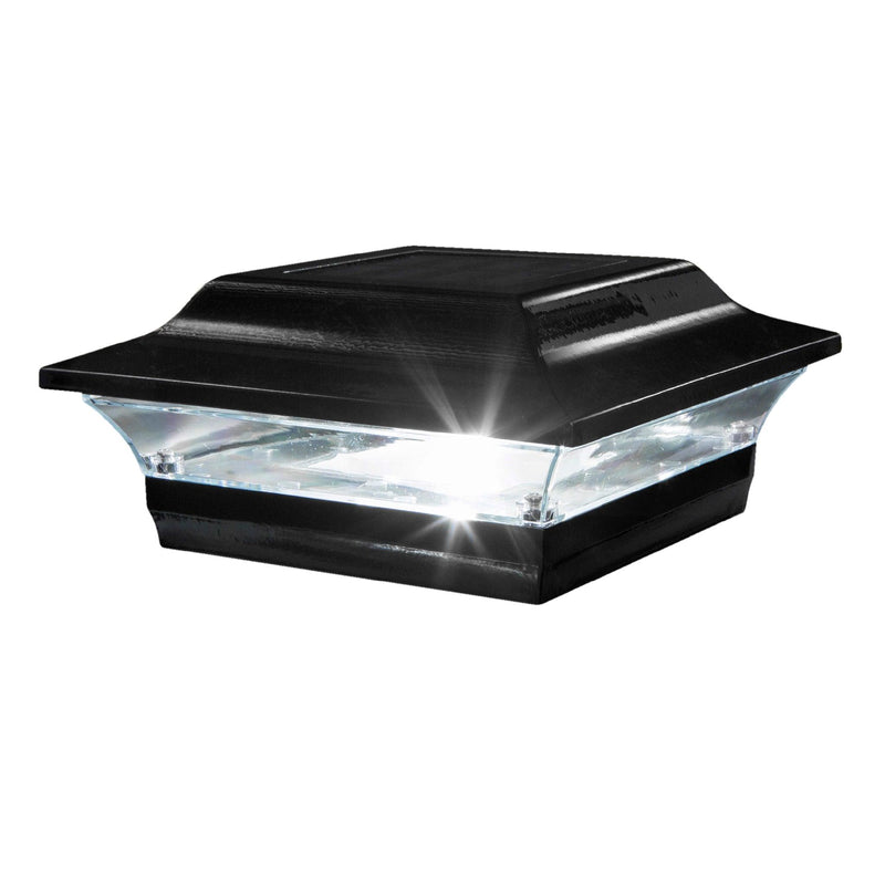 Classy Caps Imperial 5" x 5" Black Aluminum Powder Coated Cast Solar Post Cap
