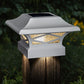 Classy Caps Kingsbridge 4" x 4" White Dual Lighted Solar Post Cap
