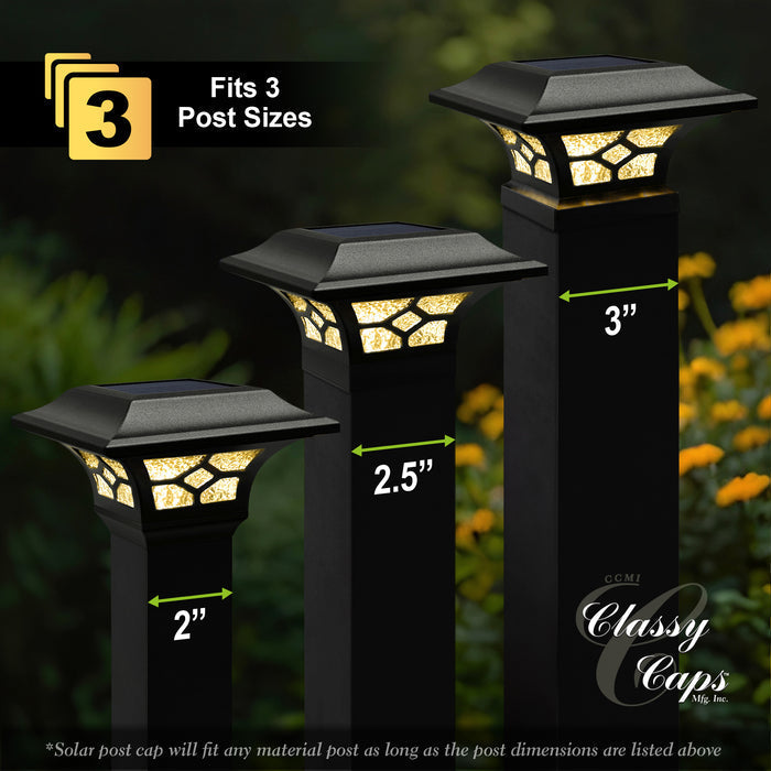 Classy Caps Kingston Black Cast Aluminum Solar Post Cap