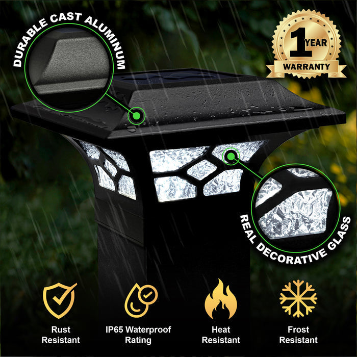 Classy Caps Kingston Black Cast Aluminum Solar Post Cap